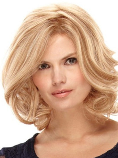 Blonde Mix Highlight Synthetic Hair Wigs For Women