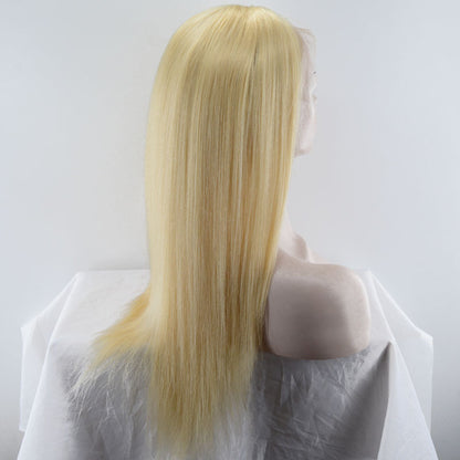 Long Straight Full Lace Human Hair Wigs Blonde #613