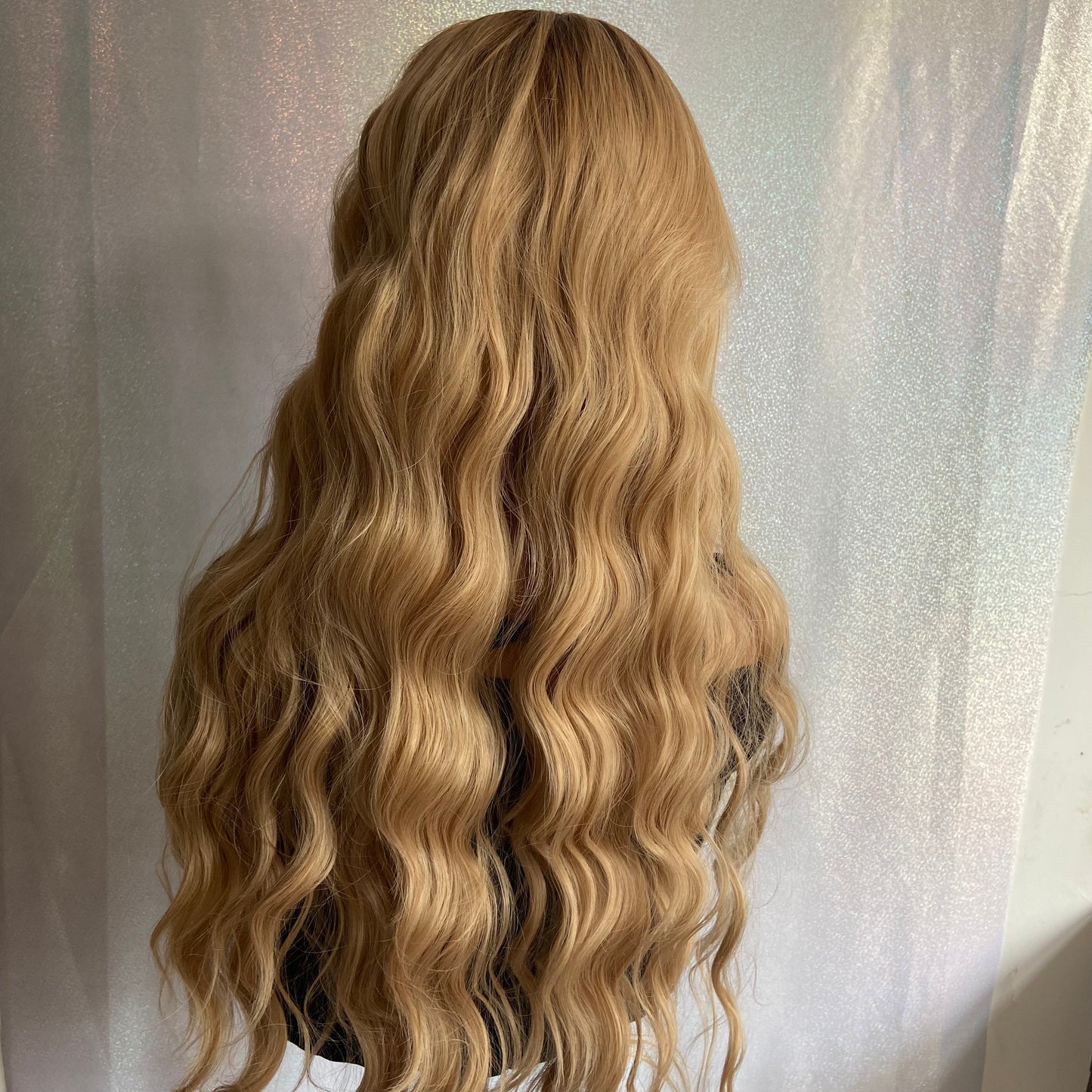 26Inches Long Wavy Rooted-Blonde Full Lace Front Wigs