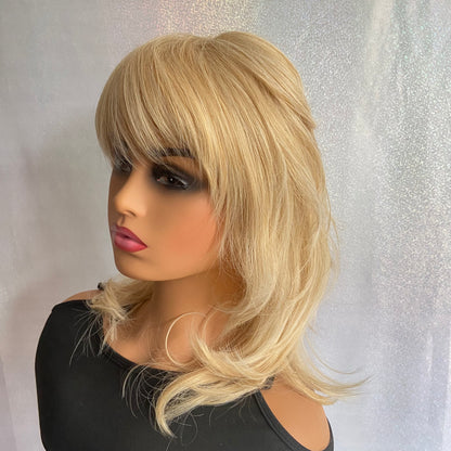 Medium Natural Wavy Synthetic Hair Wigs Super Soft