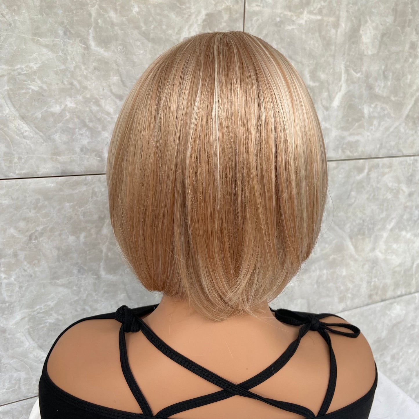 Short Bob Highlight Blonde Mix Wigs Women Soft