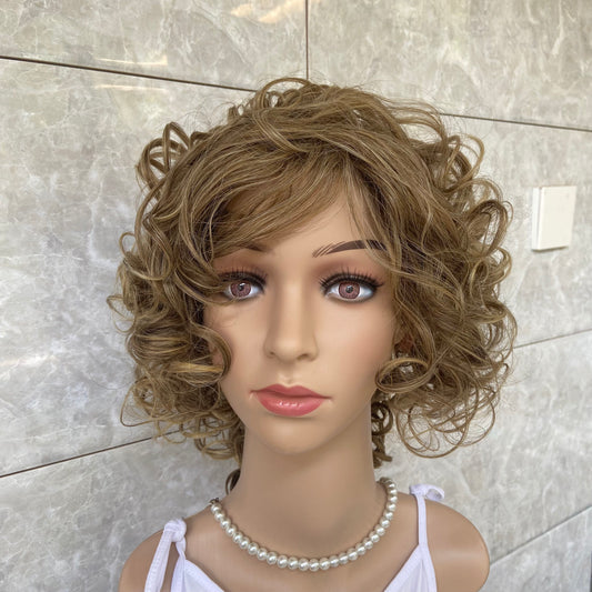 Short Fluffy Curly Synthetic Hair Wigs Women Soft Daily