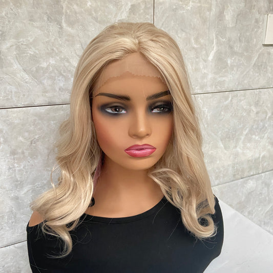 Long Wavy Free Part Blonde Lace Front Synthetic Hair Wigs Women