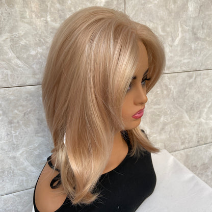 Shoulder Length Soft Bob Blonde Synthetic Hair Wigs Women