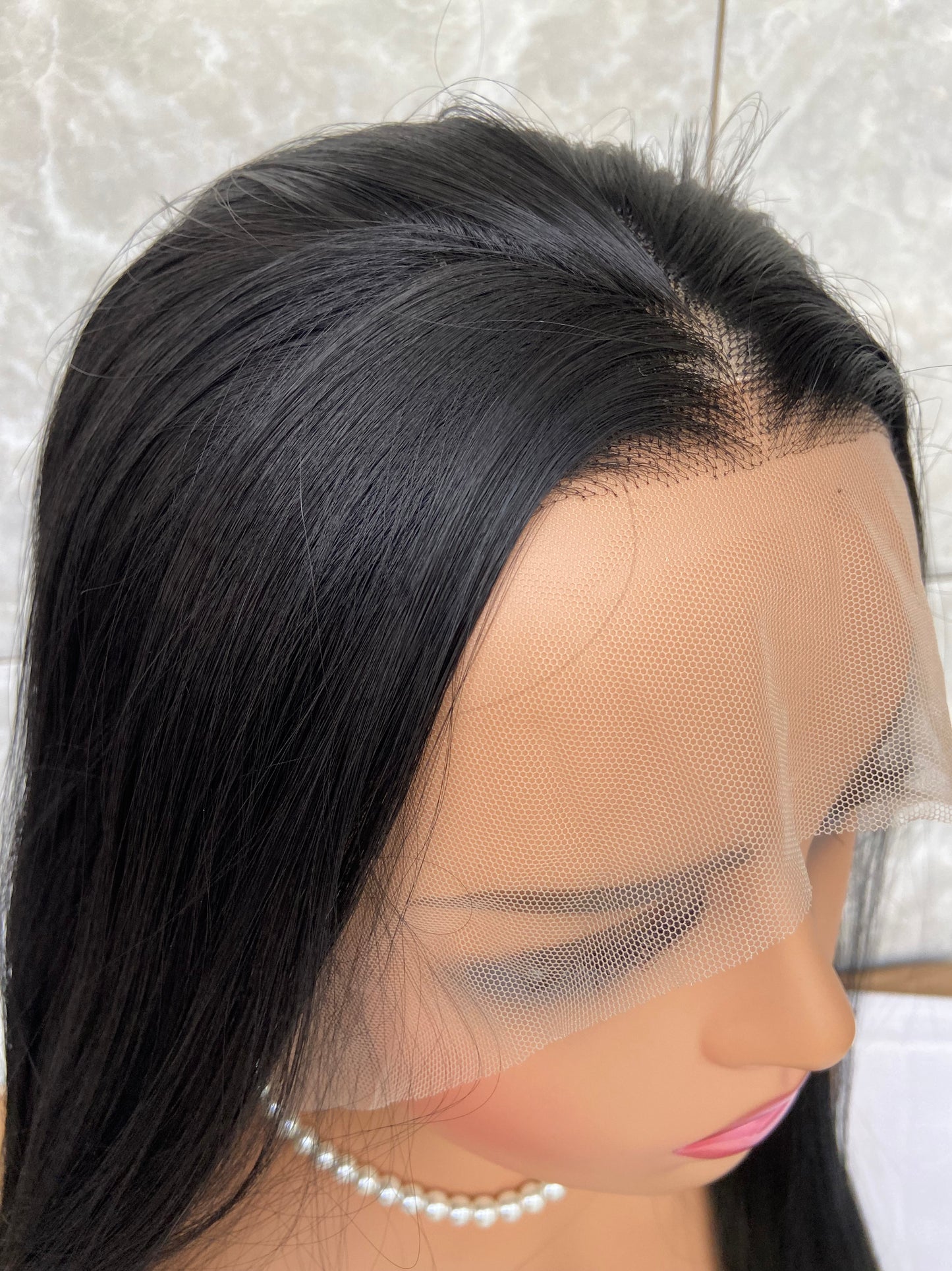 Long Straight Lace Front Human Hair Blend Heat Ok Wigs For Black Women