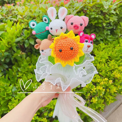 Finished Handmade Woven Cartoon Bouquet Sunflowers Gift