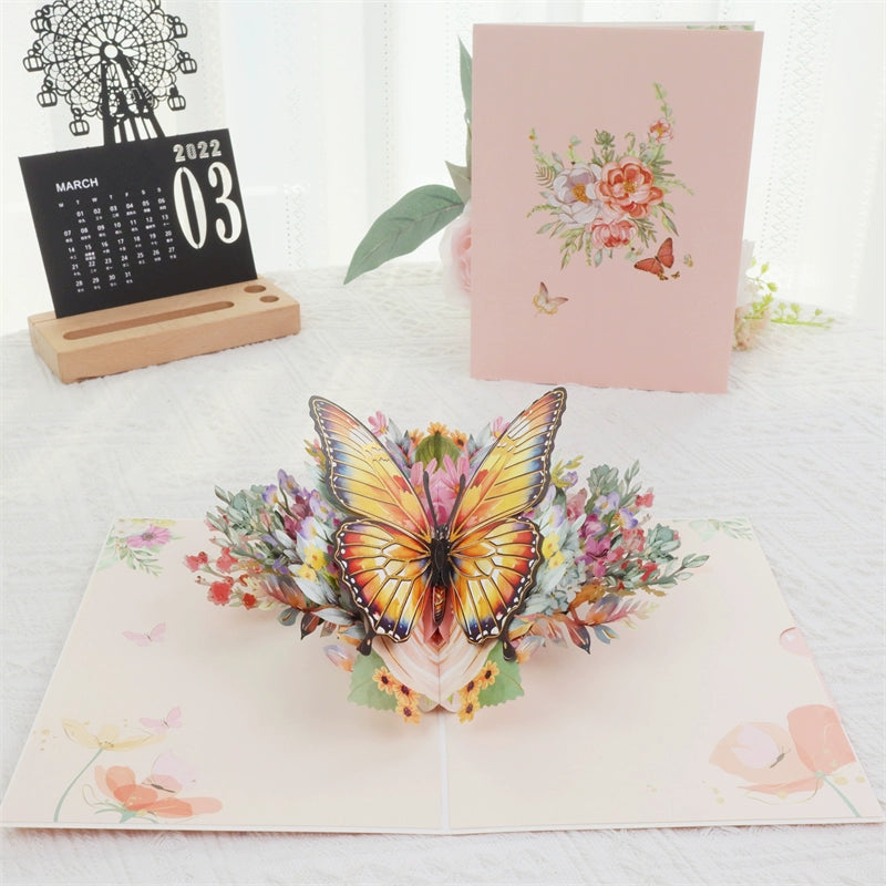 Sparkling Peacock 3D Three Dimensional Greeting Card Creative Birthday Greeting Card