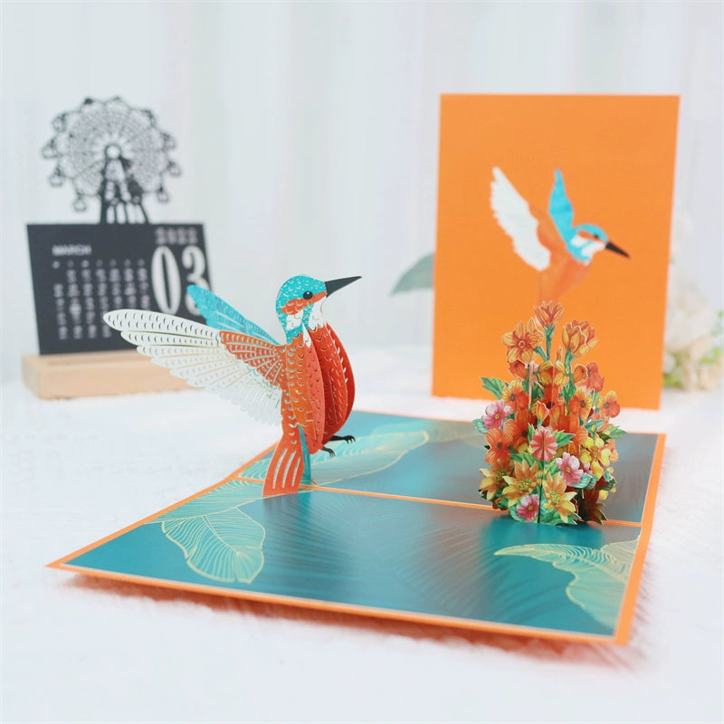 Sparkling Peacock 3D Three Dimensional Greeting Card Creative Birthday Greeting Card