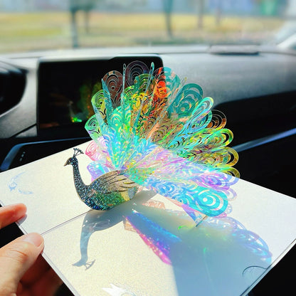 Sparkling Peacock 3D Three Dimensional Greeting Card Creative Birthday Greeting Card