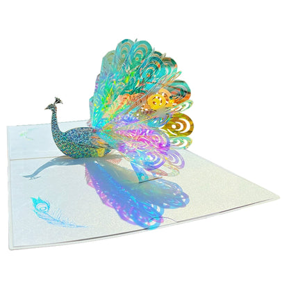 Sparkling Peacock 3D Three Dimensional Greeting Card Creative Birthday Greeting Card