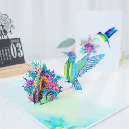 Sparkling Peacock 3D Three Dimensional Greeting Card Creative Birthday Greeting Card