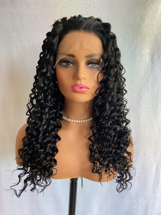 Afro Long Kinky Curly Black Lace Front Wigs 26 Inches