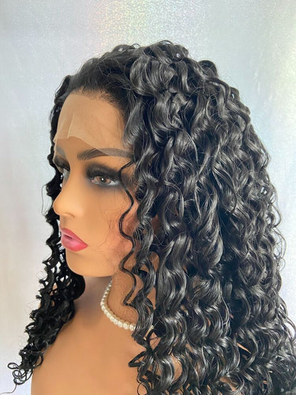 Afro Long Kinky Curly Black Lace Front Wigs 26 Inches