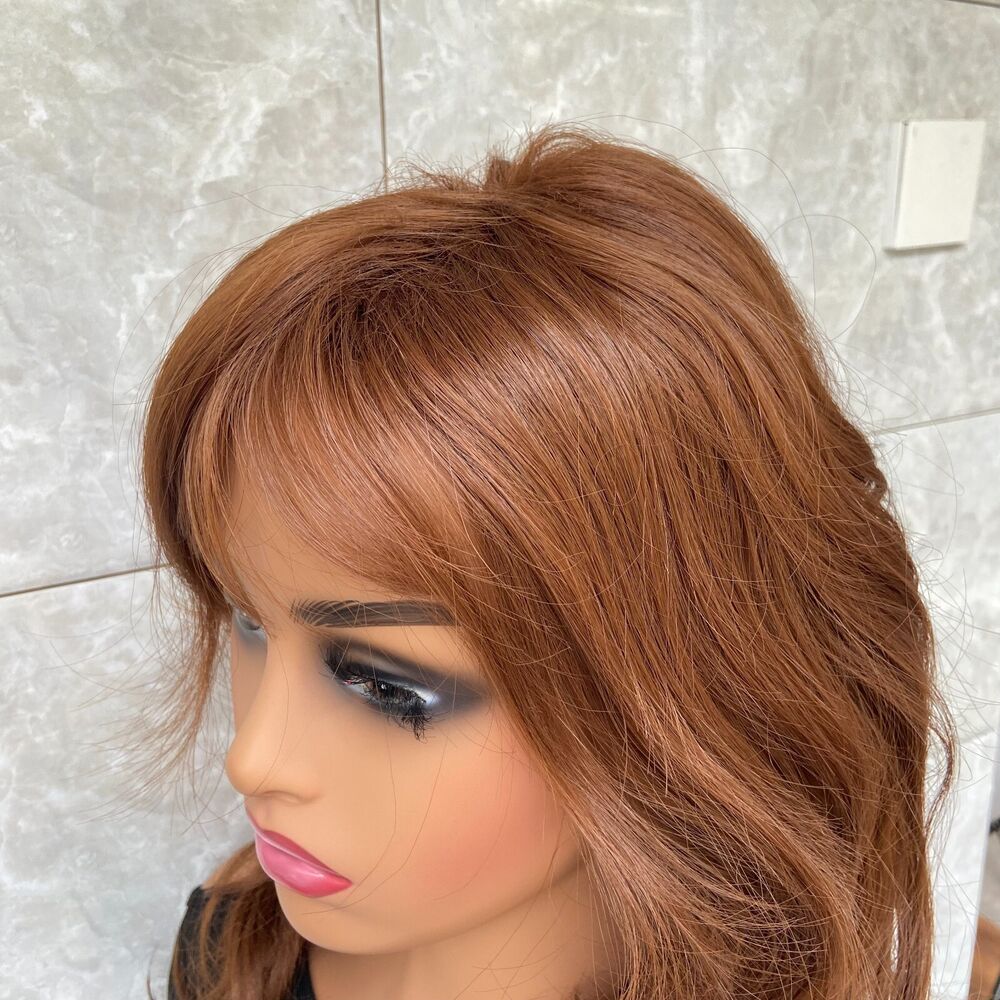 Long Fluffy Wavy Auburn Synthetic Hair Wigs Women Natural