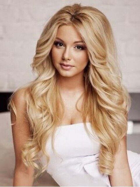 Long Wavy Blonde Mix Lace Front Wigs